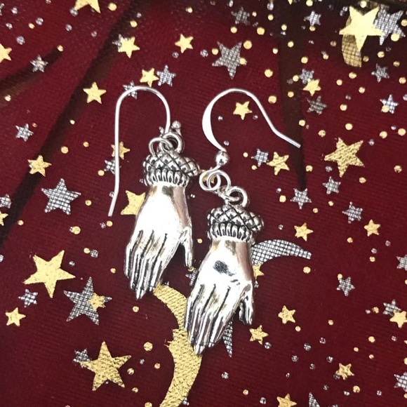 Silver hand earrings by RLDesigns - Picture 2 of 6